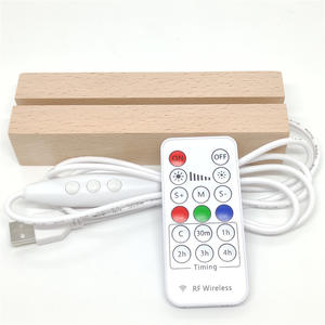 Base <span class=keywords><strong>de</strong></span> Madera Maciza para Lámpara LED, Soporte para Lámpara Nocturna LED 3D, Base Rectangular <span class=keywords><strong>de</strong></span> Madera para Grabado Láser Acrílico DIY - Product Image 1