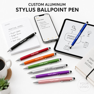 Stylo publicitaire personnalisé avec logo, stylo à bille en métal aluminium pour cadeau d'entreprise, appareil tactile, fournitures de bureau - Product Image 3