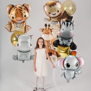New Jungle Safari Globos de <span class=keywords><strong>cumpleaños</strong></span> Juego de 6 globos de aluminio para niños y niñas con diseños de animales y <span class=keywords><strong>Feliz</strong></span> <span class=keywords><strong>cumpleaños</strong></span> - Product Image 6