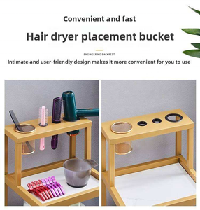 Gold Metal Salon Trolley Storage <b>Cart</b> with Drawers Rolling Barber Shop Utility Cabinet - Product Image 6