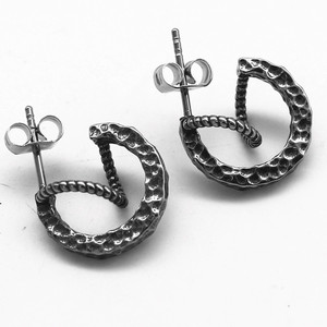 Pendientes de acero de titanio de estilo retro minimalista y único, diseño geométrico semiesférico para parejas - Product Image 5