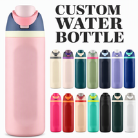 Bouteille d'eau sport isotherme en acier inoxydable 24oz 32oz avec logo personnalisé, double ouverture, idéale pour les enfants et les voyages, garde au chaud