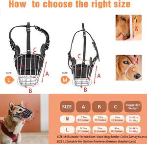 Bozal para perros equinos Varios tamaños Cuero Metal Perros grandes Bozal Entrenador de perros - Product Image 3