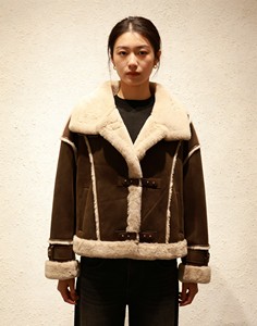 Chaqueta de Invierno para <span class=keywords><strong>Mujer</strong></span>, Estilo <span class=keywords><strong>Aviador</strong></span>, con Forro de Piel Sintética Marrón, Chaqueta de Gamuza con Detalle de Hebilla, Cálida y Holgada - Product Image 2