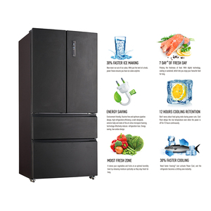 558L Portable French Door <b>Refrigerator</b> Frost-Free App-Controlled Smart Fridge Energy Saving Low Noise for Household Use Smart Re - Product Image 2