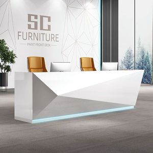 Mostrador de Recepción LED con Forma Fantástica, Mostrador de Recepción en Forma de L para Oficina, Salón de Belleza - Product Image 2