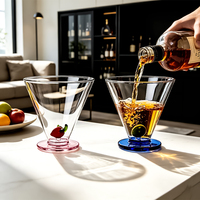 Verre à cocktail en forme de cône 3D personnalisé, fait main, transparent, avec un design moderne et luxueux