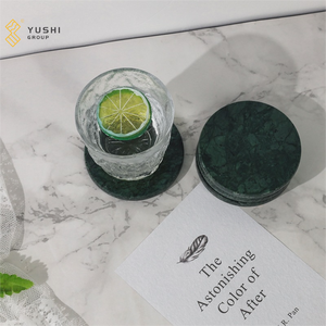 Ensemble de sous-verres en marbre Verde <span class=keywords><strong>Alpi</strong></span> personnalisé de luxe YUSHI, sous-verres en pierre naturelle verte pour les boissons et la décoration de la maison - Product Image 2