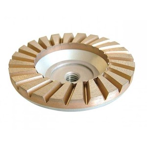 Muela abrasiva de copa de diamante 72 SIGMA de 100 mm para desbarbado de aluminio, biselado con resina y agente de unión de metal - Product Image 1