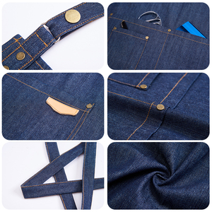 Tablier de travail en toile tissée vintage, résistant à l'huile et imperméable, conçu sur mesure avec poches pour cuisine, jardin, <span class=keywords><strong>atelier</strong></span>, restaurant, <span class=keywords><strong>chef</strong></span> - Product Image 2