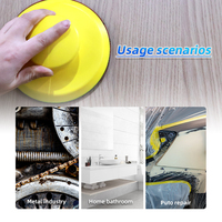 Sander Tangan Bulat 6 inci 150mm dengan Bantalan Tangan PU Kuning dan Sistem Hook and Loop untuk Pemolesan Detail Kayu dan Logam
