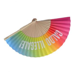 Abanico de Mano con Diseño Artístico de Flores, Abanico Plegable de Tela, Madera y Papel, Personalizado, Portátil, para Bodas, Año Nuevo, Promociones - Product Image 4