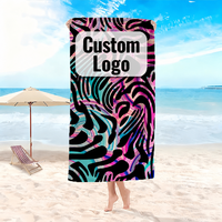 Custom Personalized Luxury Beach Towel With Logo Custom Print Fast Shipping Summer Large Beach Towel Microfiber