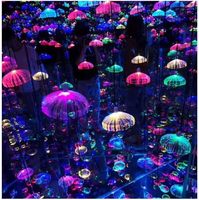 RVB coloré méduse led fibre optique lumière bricolage lustre de noël multi couleur paysage atmosphère jardin cour lumières