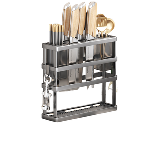 Portautensili da <span class=keywords><strong>Cucina</strong></span> in <span class=keywords><strong>Acciaio</strong></span> al Carbonio, Organizzatore Domestico, Supporto in Metallo per Coltelli, Cucchiai e Utensili - Product Image 5