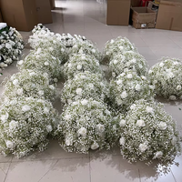 Boule de fleur colorée de luxe blanche décoration de mariage Rose blanche artificielle Rose bébé souffle fleur pièce maîtresse décor