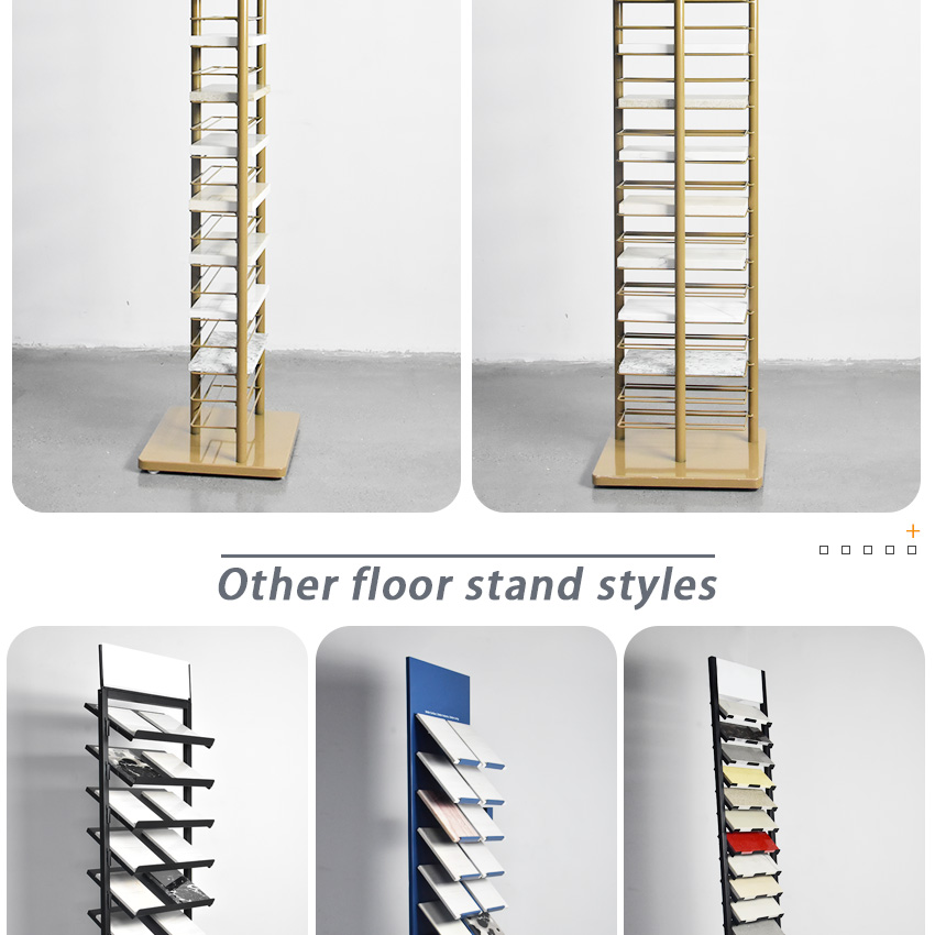 Custom Professional Metal Multiple Layer Quartz Stone Showroom Sample Display Tower Ceramic Tile Marble Display Stand