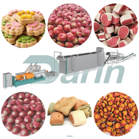 Machine extrudeuse de nourriture pour animaux de compagnie à double vis bicolore 100 kg/h, moteur en acier inoxydable, ligne de production de croquettes pour chats et chiens, CE ISO