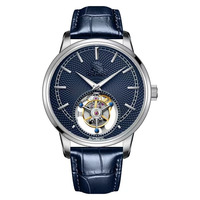 Montre Pagani Design automatique mécanique à tourbillon, cadran squelette personnalisé, montre squelette octogonale avec bracelet en cuir