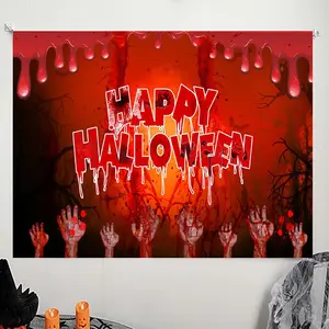 Pumpkin Ghost Background Cloth Halloween Ghost Festival Themed Party Scene Decoration