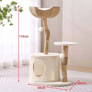 Arbre à chat moderne de luxe écologique pour grands chats, arbre à gratter en papier à 2 niveaux, design classique, Noël, Halloween - Product Image 2