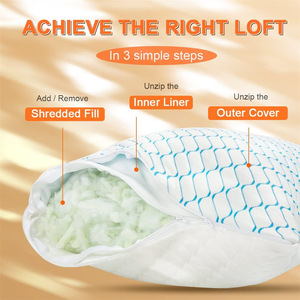 Almohada Corporal Moderna de Espuma Viscoelástica con Relleno Granulado de Rebote Lento DZ026, Forma Cuadrada, Tamaño Queen/King, 400 Hilos - Product Image 2