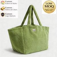 Sac fourre-tout de luxe grande capacité pour femme, en velours doux, imperméable, avec poche à ouverture facile, idéal pour les courses et les cadeaux