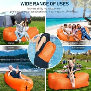 Lazyman Inflatable <b>Sofa</b> Air <b>Bed</b> Air Cushion Outdoor Portable Recliner Single or Double <b>Folding</b> <b>Bed</b> Pillow Model - Product Image 5