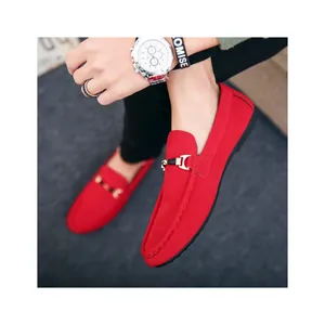 2024 New fashion Hot selling metal buckle plus size 46 mens loafers suede shoes for men