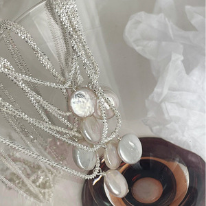 DUYIZHAO collana di perle barocche in argento 925 da donna ins vecchi amici collana con clavicola scintillante collane di gioielleria raffinata - Product Image 4