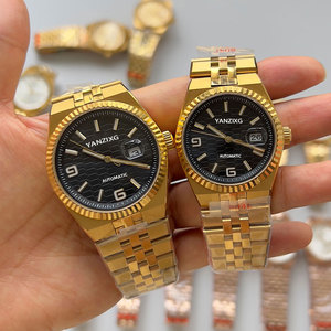 Đồng hồ đôi 41mm Đồng hồ đeo tay dây thép không gỉ thông thường dành cho nam Chuyển động tự động Đồng hồ cơ khí tương tự Chống nước - Product Image 2