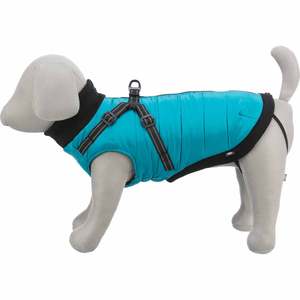 Cappotto per Animali Domestici Pontis XXS 24 cm in Acquamarina con Imbracatura, Abbigliamento Elegante per Animali - Product Image 1