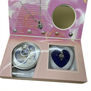 ורוד נירוסטה שרשרת עם אהבה פנינה כלוב תליון זהב מתנה תיבת מתנה סט מים מתוקים שרשרת חג המולד - Product Image 3