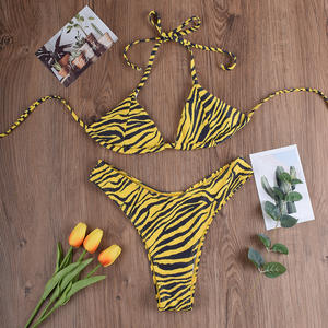 Maillot de bain et tenue de plage 2 pièces sexy à imprimé animal, coupe triangle, séchage rapide, écologique, pour femme - Collection 2026 - Product Image 6