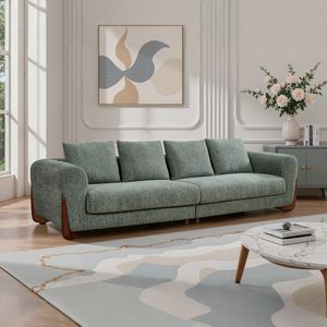 <span class=keywords><strong>Canapé</strong></span> combiné de style nordique au design moderne, <span class=keywords><strong>canapé</strong></span> quatre places en tissu velours et bois massif pour hôtel et appartement - Product Image 1
