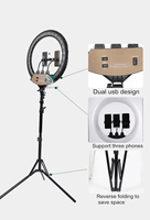 Anneau lumineux LED de 22 pouces avec trépied ABS pour le maquillage de photographie de téléphone et la diffusion en direct 22 pouces