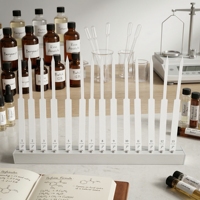 Support d'échantillonnage de parfum pour comptoir de vente au détail, en papier kraft, couleur personnalisée, avec doublure magnétique en éponge, porte-bandelettes de test de parfum