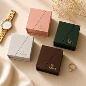 Caja de Joyería de Lujo con Doble Puerta, Caja de Empaque Cuadrada Pequeña para Anillos, Aretes, Collares, Almacenamiento de Regalos y Marcas de Joyería - Product Image 1