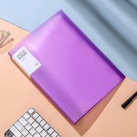 Carpeta de plástico A4 portátil impermeable para oficina, carpeta de archivos transparente de papelería, venta al por mayor