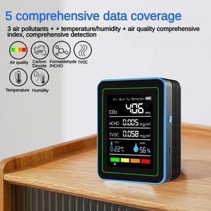 Moniteur de qualité de l'air professionnel 10-en-1, détecteur de CO2/formaldéhyde/TVOC/température/humidité pour la maison, l'hôtel, le bureau et la voiture KQ-10 5 - Product Image 3