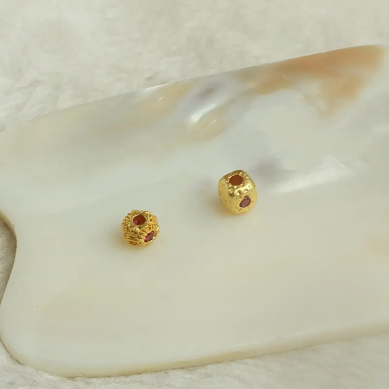2405 tenglong sandgold tasche gold mikro-eingebrachene pockmark quadratische perle diy handgefertigter schmuck zubehör armband geflochtenes seil perlen