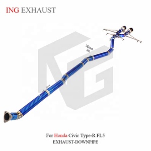 ระบบท่อไอเสียแบบ CatBack ไทเทเนียม ING ขนาด 76 มม. สำหรับ Honda Civic Type-R FL5 น้ำหนักเบาพิเศษ อะไหล่สมรรถนะสูง ขายส่ง - Product Image 3