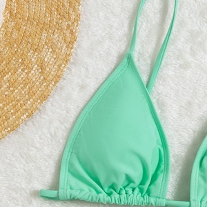 Bikini de una Pieza con Diseño Personalizado OEM, Color Sólido Texturizado, Estampado Floral, Reversible, con Tirantes en V, Micro Antibacteriano, de Secado Rápido - Product Image 5