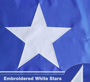 Premium 3x5 Ft Brodé Bonnie Bleu Drapeau Blanc Étoiles République Texas <span class=keywords><strong>Ouest</strong></span> Floride Lone Star Somalie Somali Drapeaux Fait Tissu - Product Image 2
