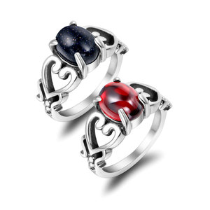 Heart Shape Gemstone <b>Ring</b> Titanium Steel <b>Couple</b> <b>Rings</b> Unisex Jewelry Gift SA666 - Product Image 1