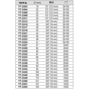 Scie cloche E-Er-Tuo 42 mm bimétallique avec mandrin intégré pour métal, bois, plastique, plaque de plâtre, foret YT3303 - Product Image 2