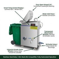 Mesin Penangkap Lemak Otomatis untuk Limbah Air Limbah, Bahan Stainless Steel, Pemisah Minyak Dapur dengan Roda, 12L 300W 220-240V OEM ODM