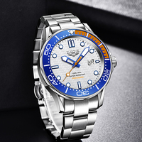LIGE LG8936 часы с заводским логотипом Oem вращающийся стальной ремешок водонепроницаемые спортивные кварцевые наручные часы для мужчин