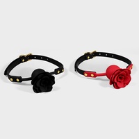 SM Silicone Rose Ball Gag Sex Toy for Training Restraint Saliva Ball Couple Flirting Bondage