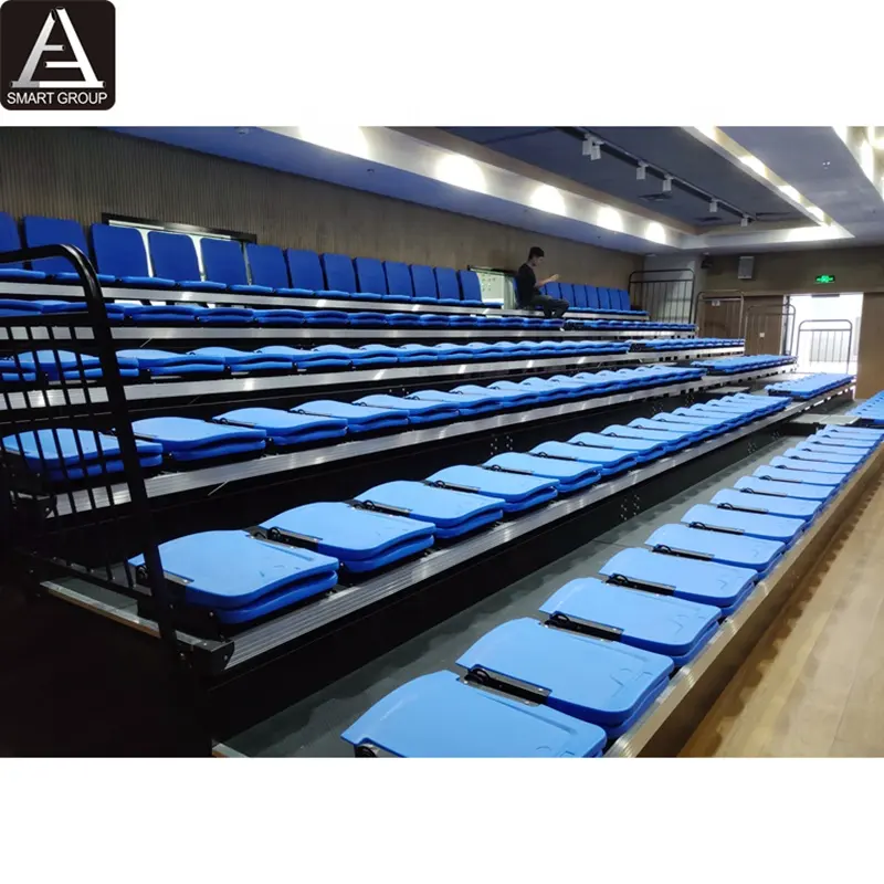 Gradas de estadio retráctiles de metal de 6 filas y 13M con sillas plegables de plástico